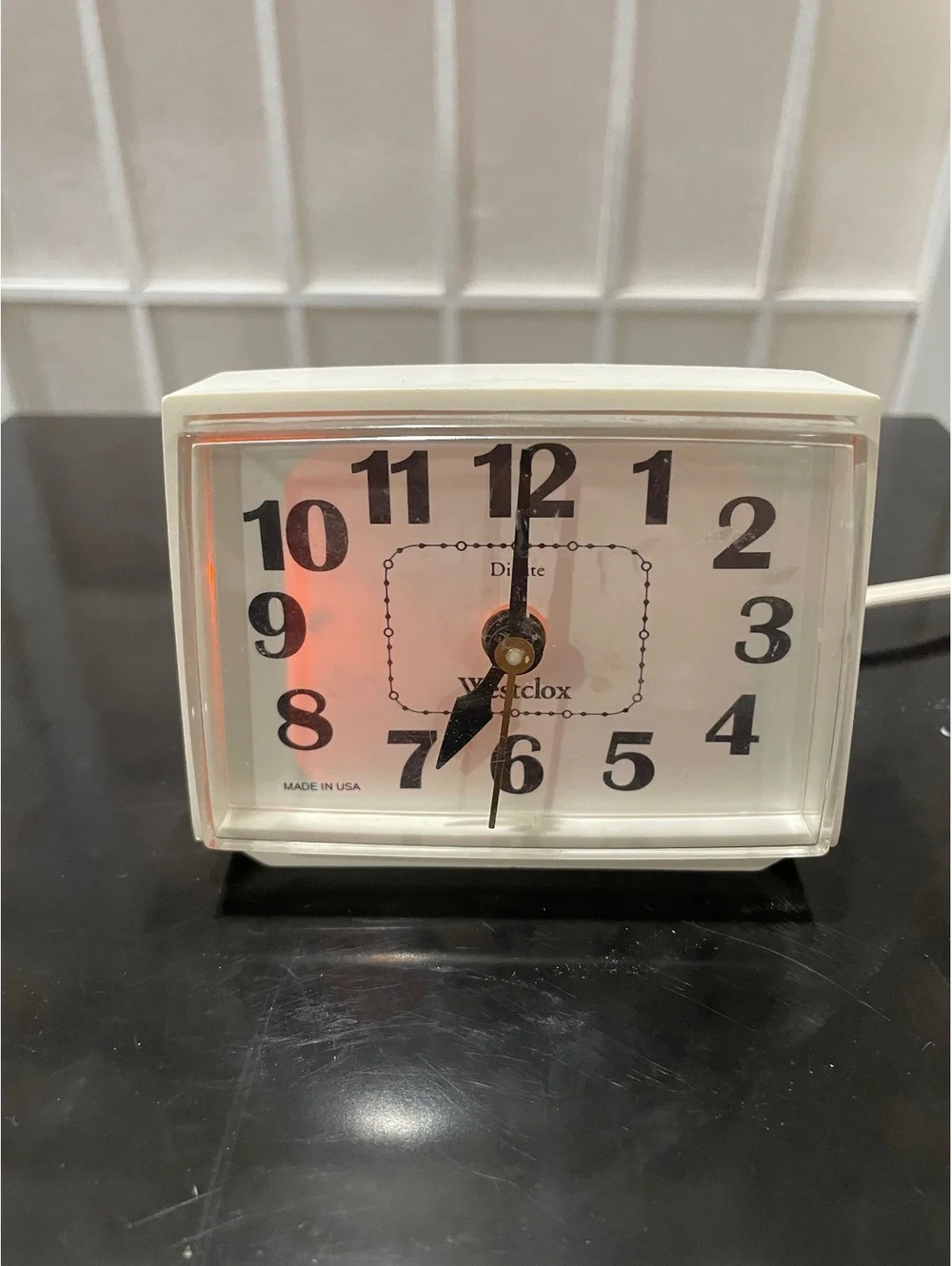 Vintage MCM Westclox DIALITE Electric Alarm Clock Model 22090-22540 Made in USA